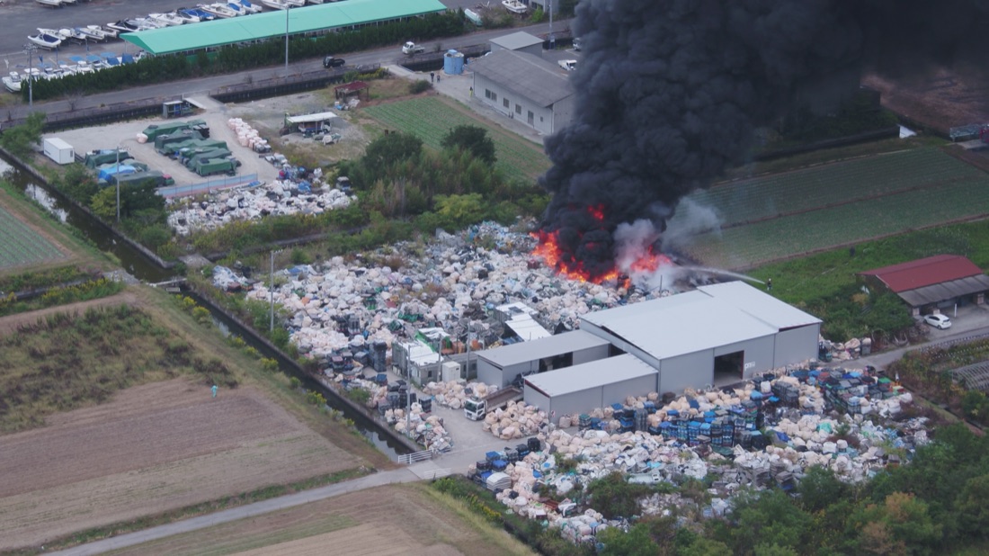 火災現場の空撮による状況把握